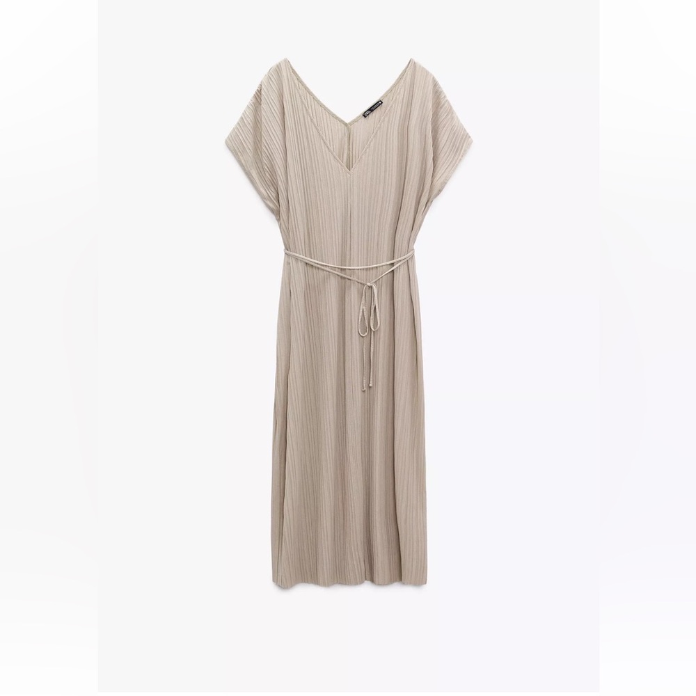 Zara belted pleated tunic